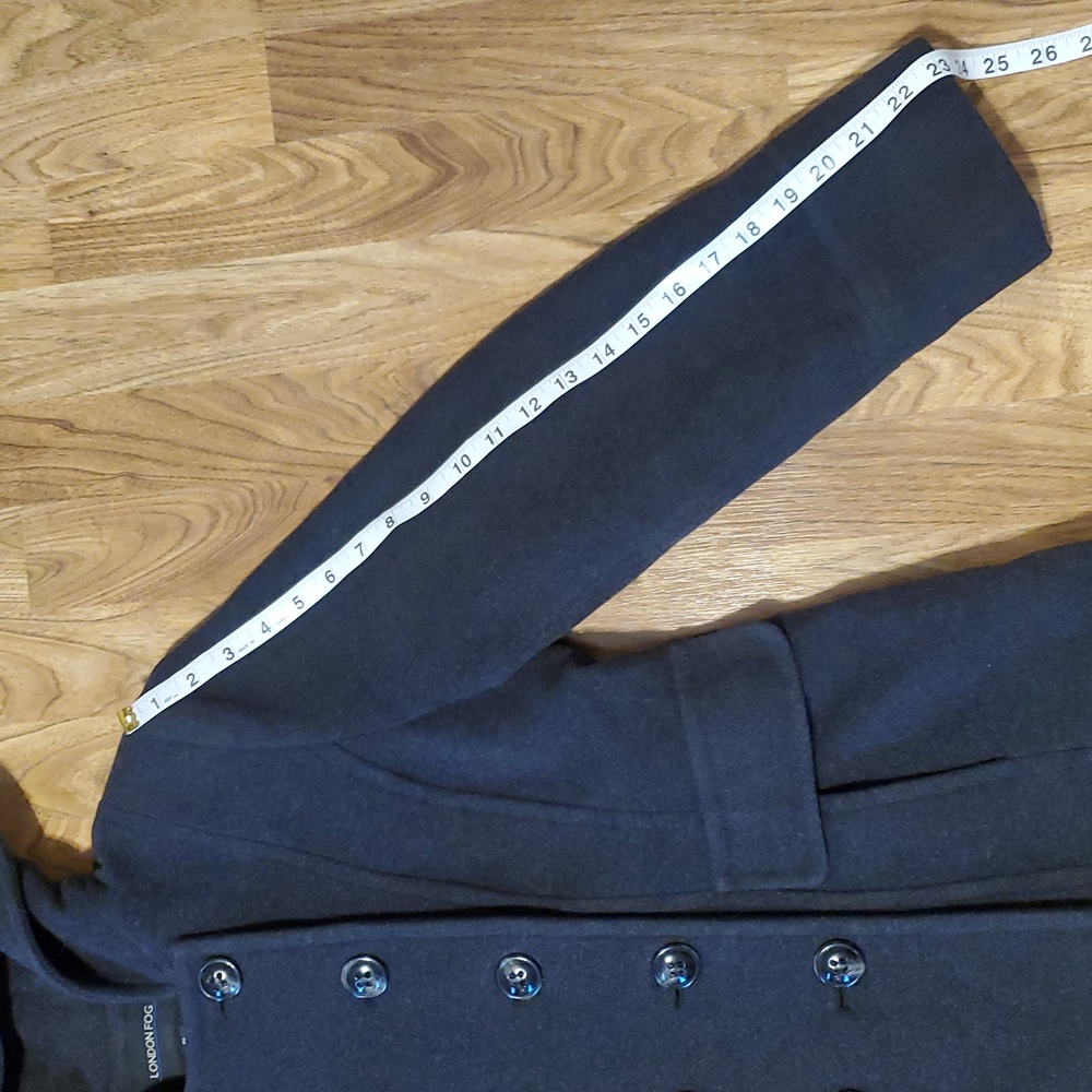 London Fog Charcoal Hooded Peacoat Jacket Womens Size PL - Picture 9 of 15